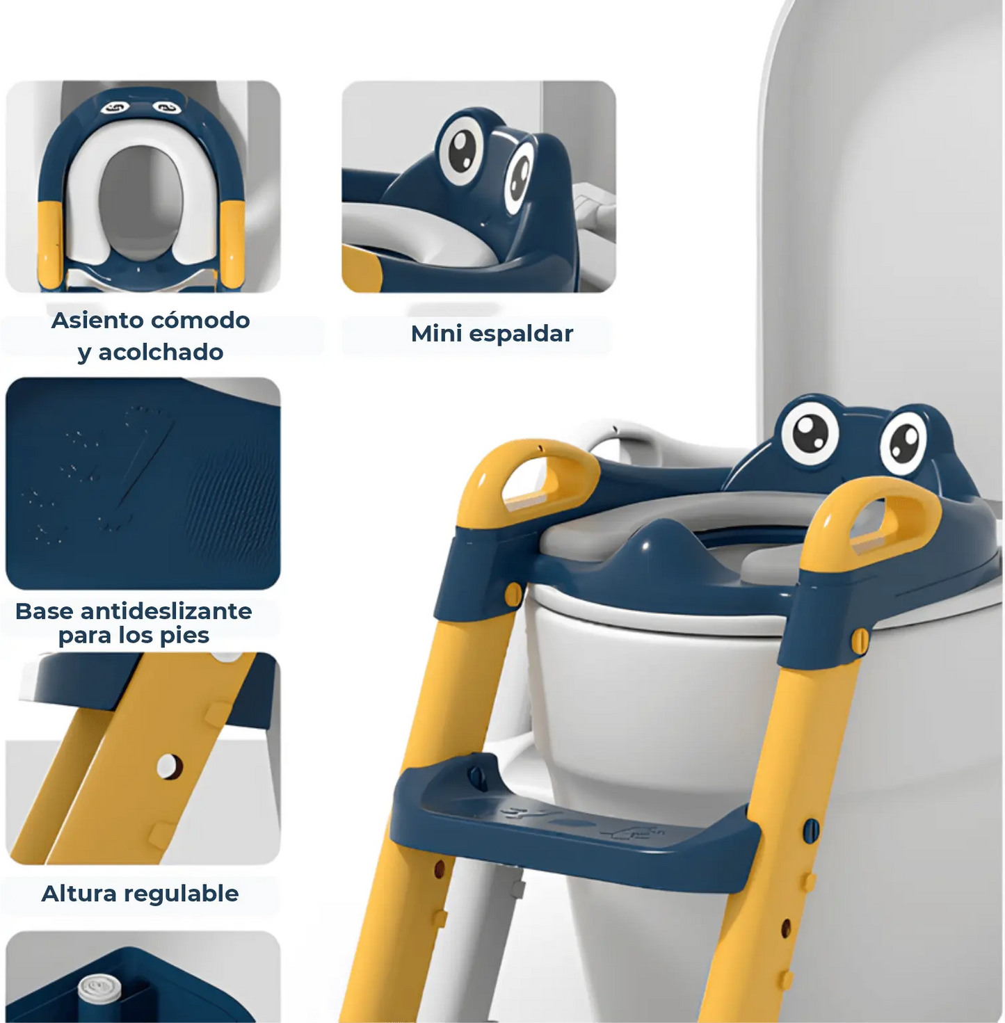 Asiento de entrenamiento para inodoro con escalera