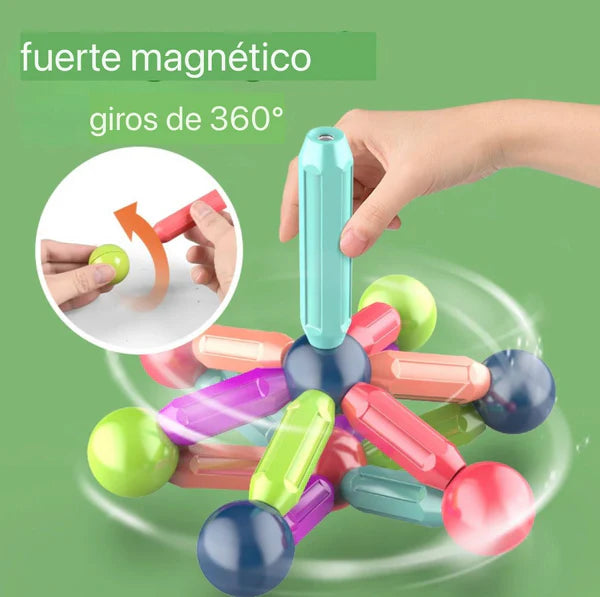 MAGNET PLAY® Juego de barritas magnéticas x 42, 60 o 72 PIEZAS