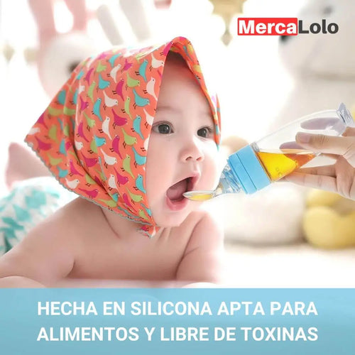 Baby spoon™ PROMO 2X1  Cuchara en silicona con botella para bebés