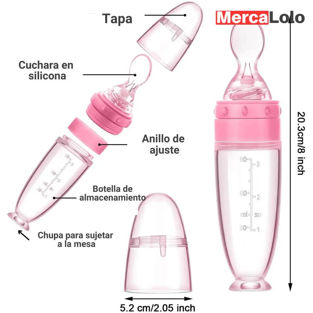 Baby spoon™ PROMO 2X1  Cuchara en silicona con botella para bebés