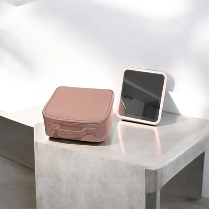 GlamMirror™ Cosmetiquera con Espejo y Luz LED