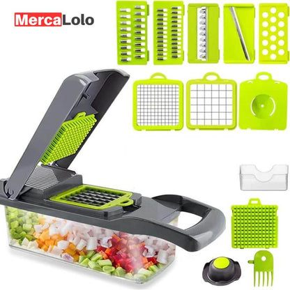 VEGGIE MASTER® Cortador de verduras 12 EN 1 - Gratis 6 moldes para Air Fryer