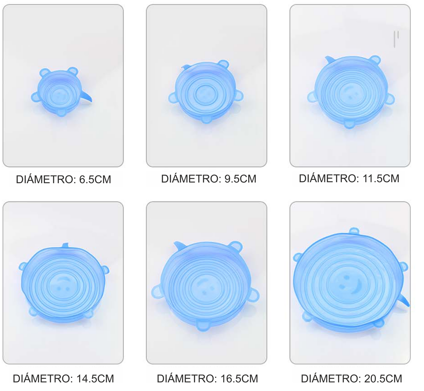 Tapas de Silicona x6 Unidades