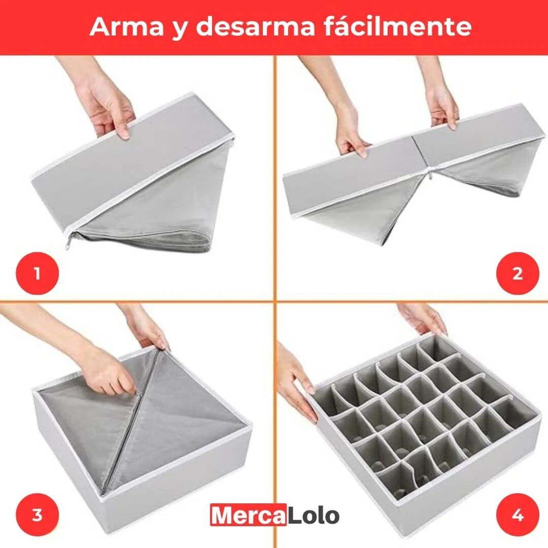 ORDENA FÁCIL® Set x 4 Organizador de ropa interior y medias