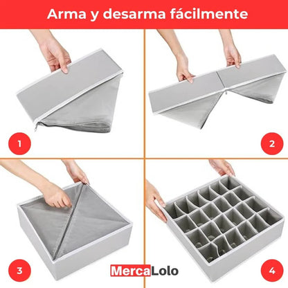 ORDENA FÁCIL® Set x 4 Organizador de ropa interior y medias