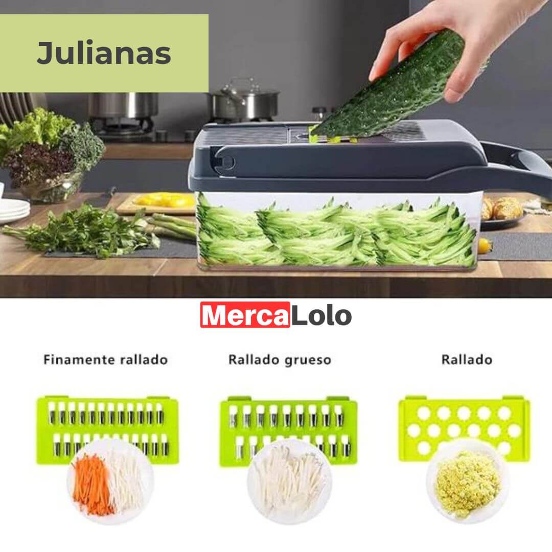 VEGGIE MASTER® Cortador de verduras 12 EN 1 - Gratis 6 moldes para Air Fryer