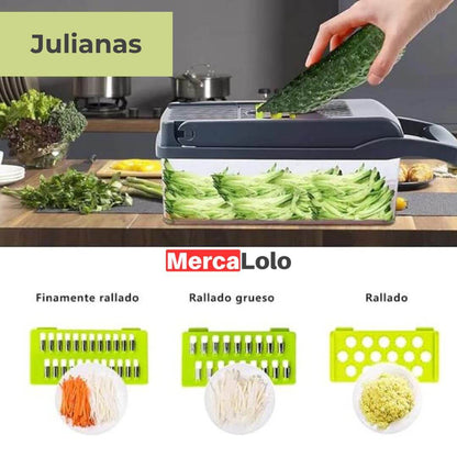 VEGGIE MASTER® Cortador de verduras 12 EN 1 - Gratis 6 moldes para Air Fryer