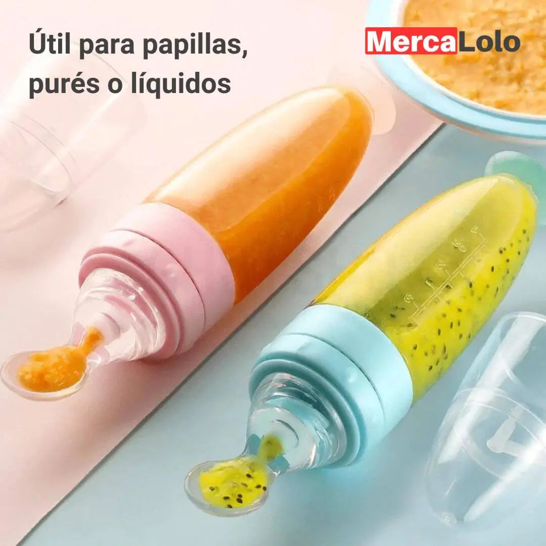 Baby spoon™ PROMO 2X1  Cuchara en silicona con botella para bebés
