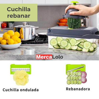 VEGGIE MASTER® Cortador de verduras 12 EN 1 - Gratis 6 moldes para Air Fryer