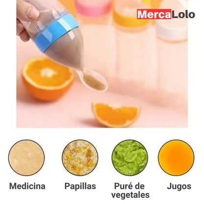 Baby spoon™ PROMO 2X1  Cuchara en silicona con botella para bebés