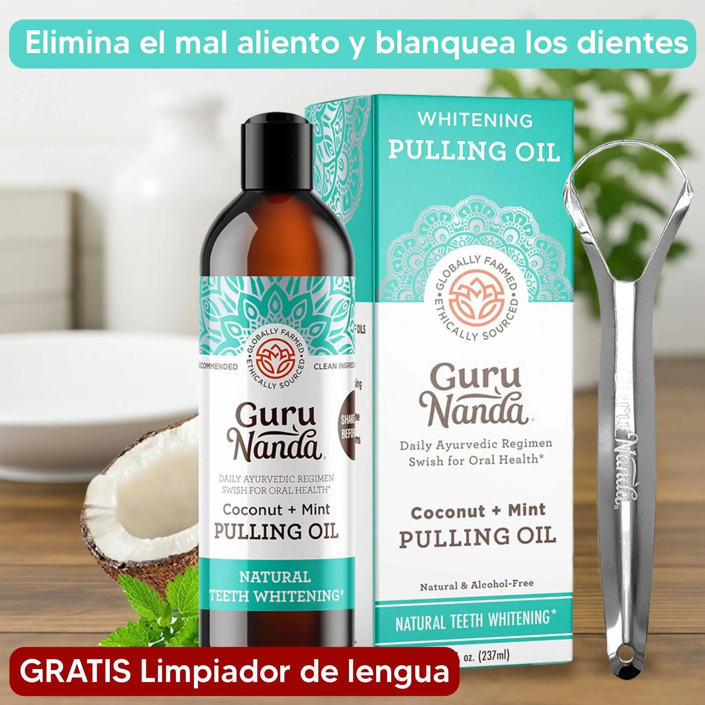 Elimina tus Manchas dentales y Mal aliento en 1 semana | Gratis Limpiador de lengua 🎁