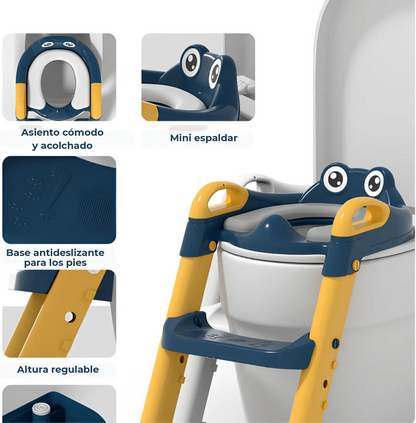 Asiento de entrenamiento para inodoro con escalera