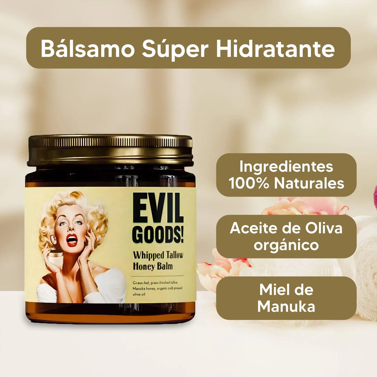 Bálsamo Hidratante de Sebo de Res y Miel de Manuka | Hidratación profunda | PAGA 1 LLEVA 2