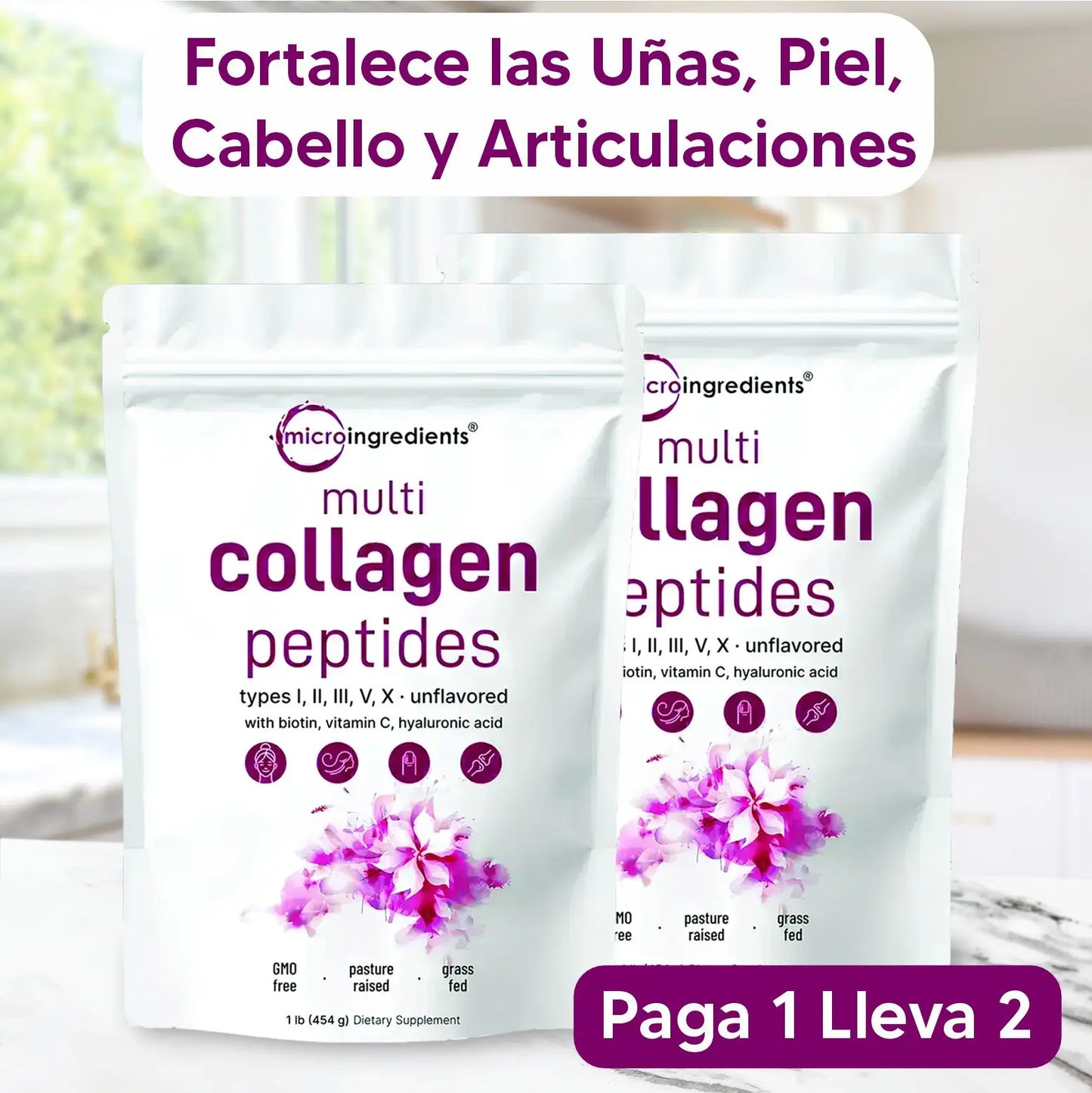 Multi Colágeno 8 en 1 | Repara tu cabello y uñas en 3 semanas | PAGA 1 LLEVA 2