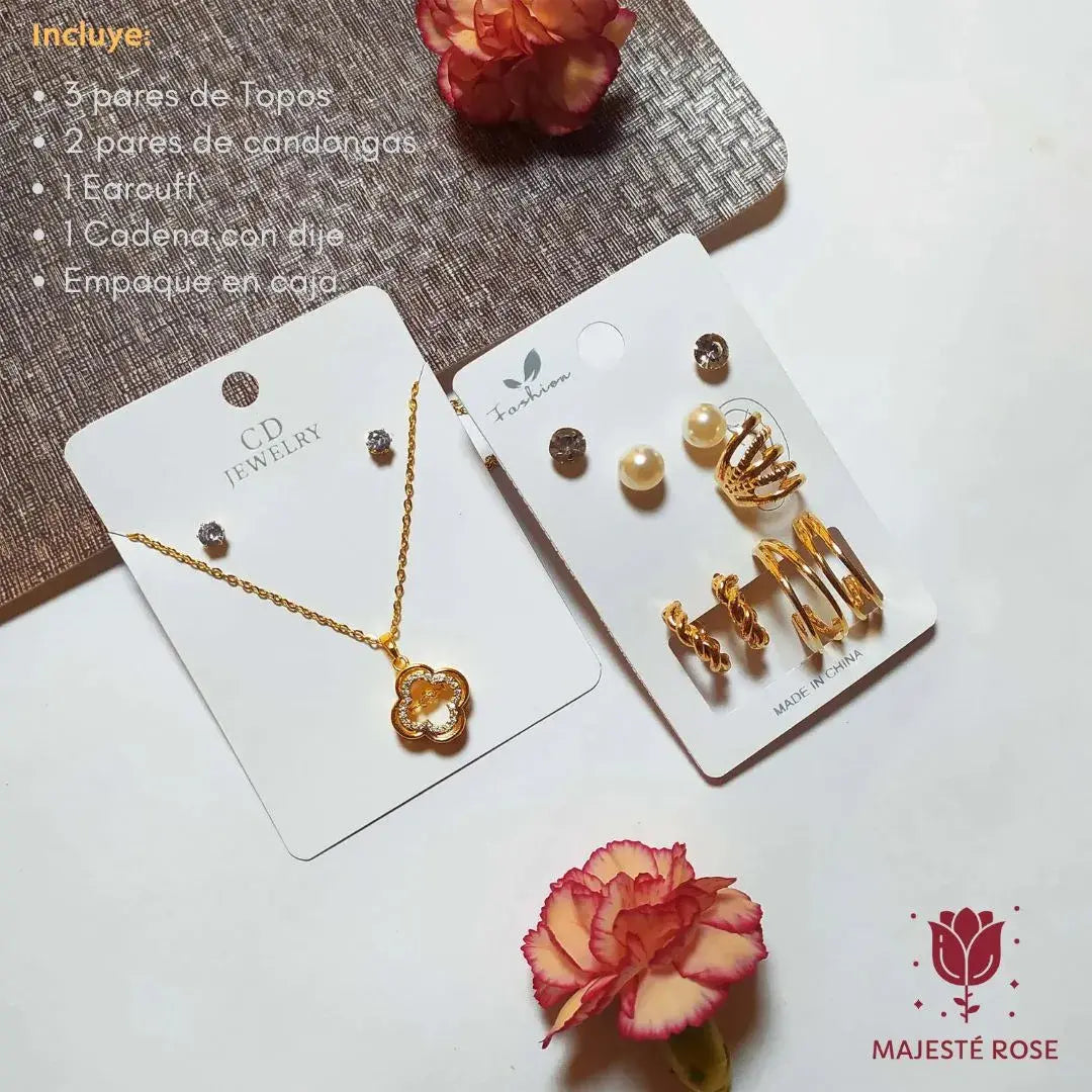 SET DE ACCESORIOS ELEGANTES para regalar en Amor y amistad