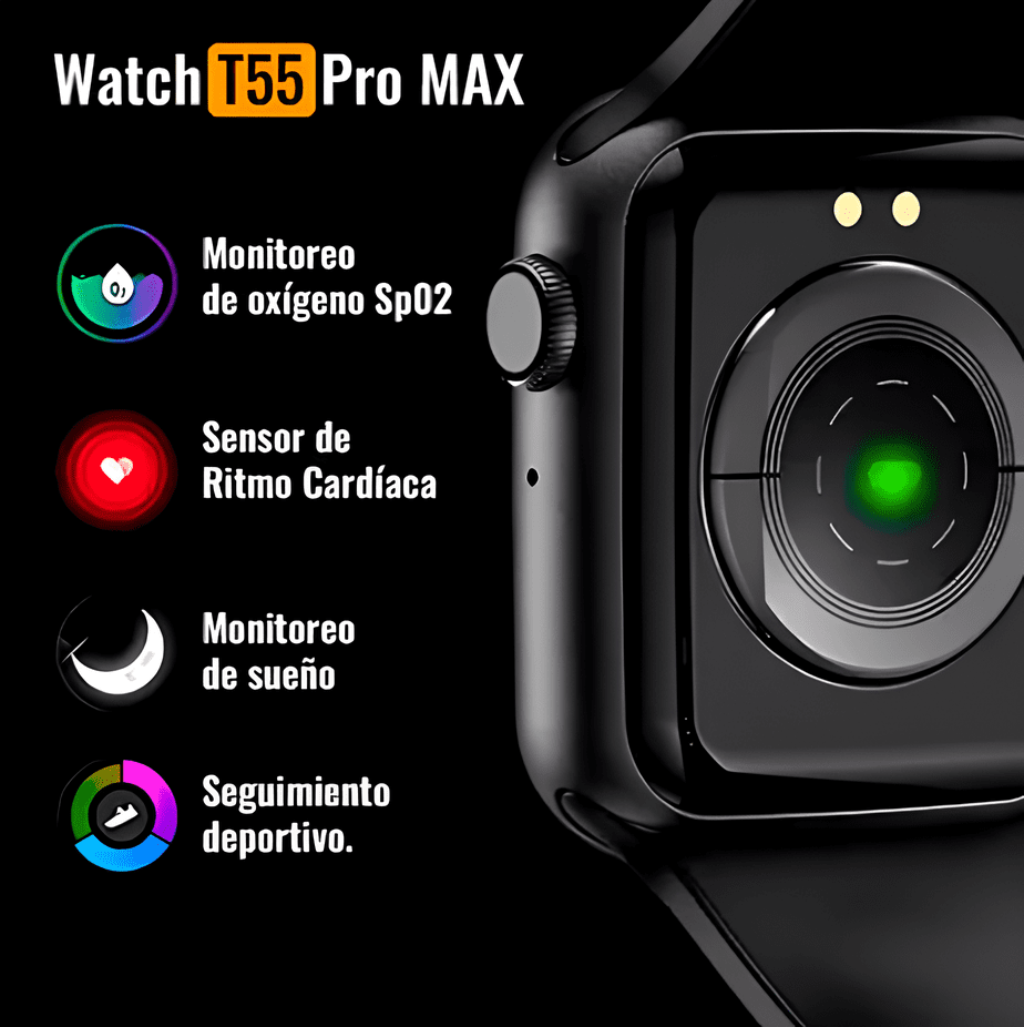 Reloj inteligente T55 Pro Max + Audífonos inalámbricos