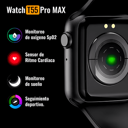 Reloj inteligente T55 Pro Max + Audífonos inalámbricos