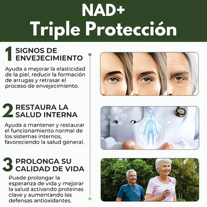 NAD+| Cápsulas de Reparación Celular, Antienvejecimiento y Energía Extra | 80 Caps + Regalo 🎁