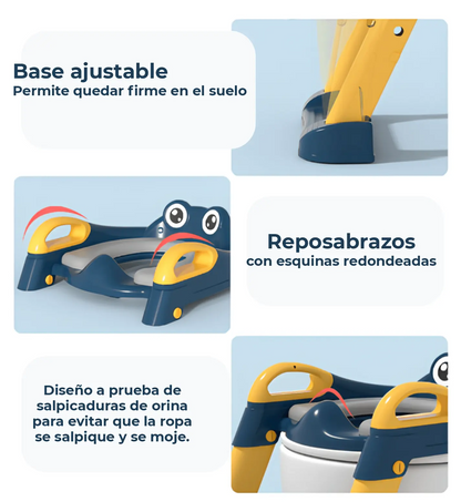 Asiento de entrenamiento para inodoro con escalera