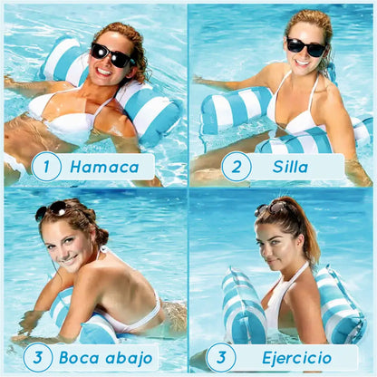 AQUA RELAX® 2x1 Hamaca inflable para la piscina y el mar - PAGA 1 LLEVA 2