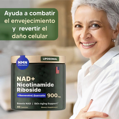 NAD+| Cápsulas de Reparación Celular, Antienvejecimiento y Energía Extra | 80 Caps + Regalo 🎁
