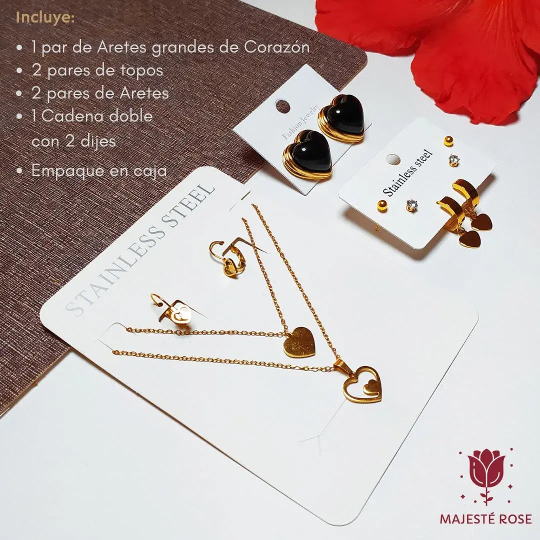 SET DE ACCESORIOS ELEGANTES para regalar en Amor y amistad