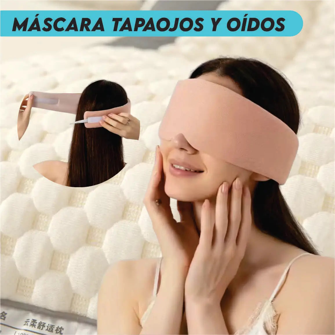 Kit Sueño Reparador: Almohada Cervical + Máscara Tapaojos y oídos + Guía de Relajación