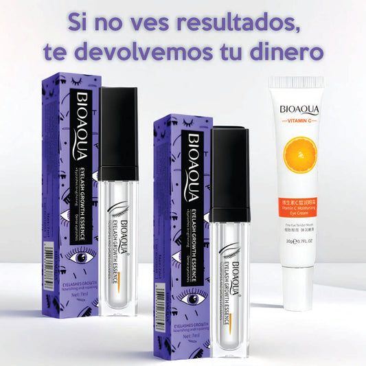 Kit 2 Serum Alargador de pestañas + 1 Crema contorno de ojos