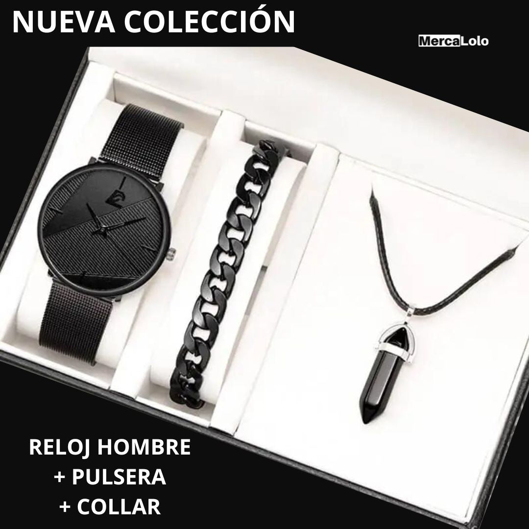 SUPER COMBO Amor y Amistad RELOJ HOMBRE + PULSERA + COLLAR
